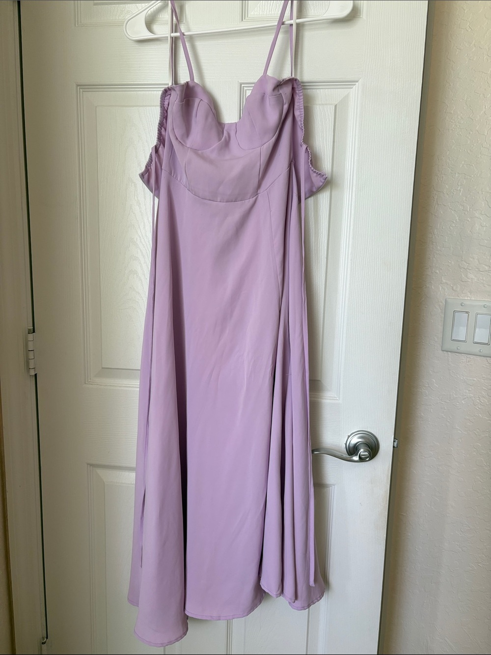 SHEIN Lavender Spaghetti-Strap Midi Dress with Bust Seams